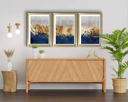 Wallity Cuadro Decorativo enmarcado en MDF (3 piezas) 38x53 cm
